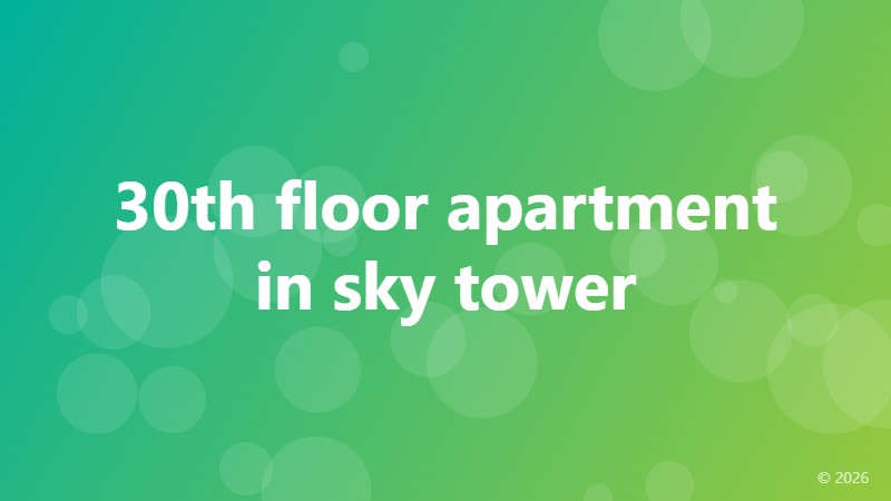 30th floor apartment in sky tower