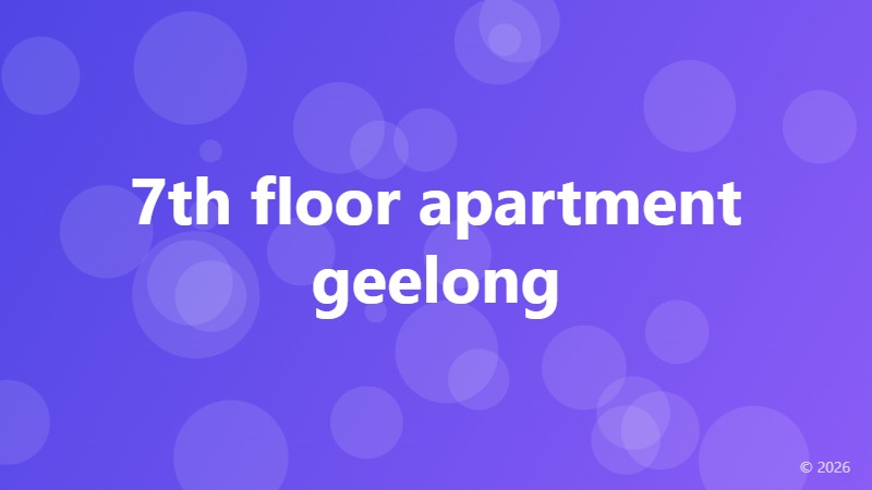 7th floor apartment geelong