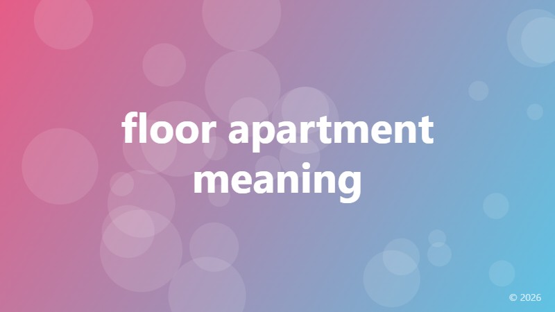 floor apartment meaning