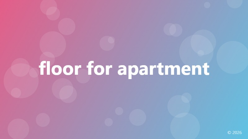 floor for apartment