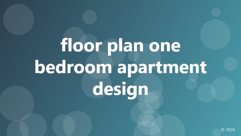 floor plan one bedroom apartment design