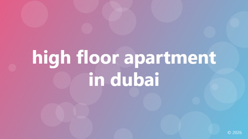 high floor apartment in dubai